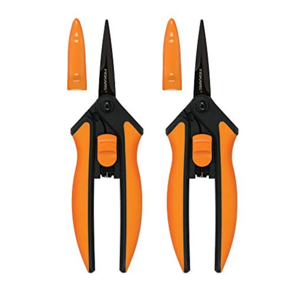 Fiskars Pruning Snips - 6" Garden Shears with Comfort Grip and Spring Action - 2 Pack