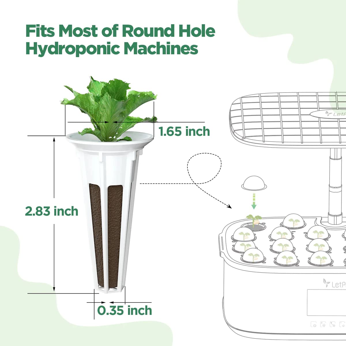 LetPot 172 Pcs Seed Pod Kits, Hydroponics Growing Sponges