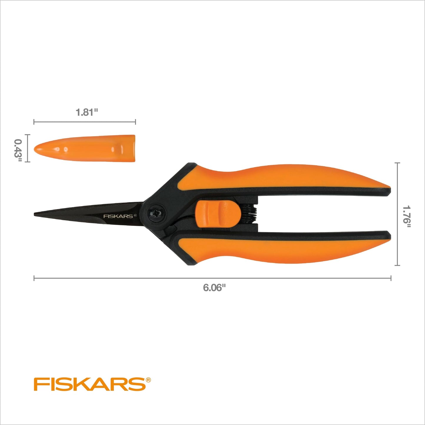 Fiskars Pruning Snips - 6" Garden Shears with Comfort Grip and Spring Action - 2 Pack