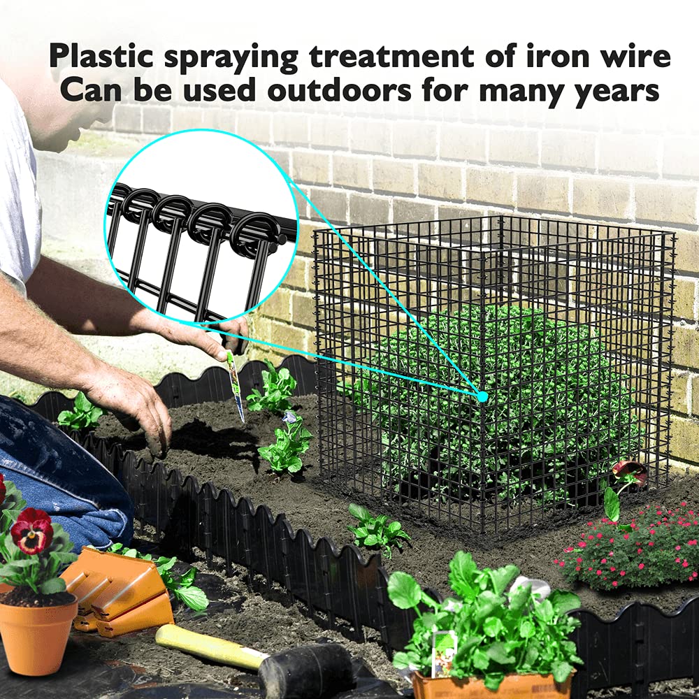 PREMILITY (4 Packs) Wire Plant Protector, 14.8" L x 14.8" W x 15.7" H Plant Protectors from Animals