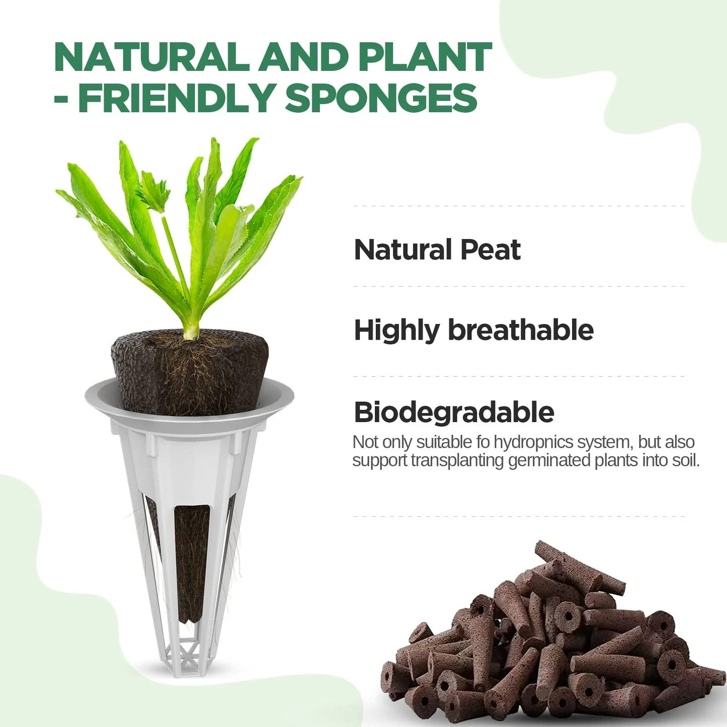 LetPot 172 Pcs Seed Pod Kits, Hydroponics Growing Sponges