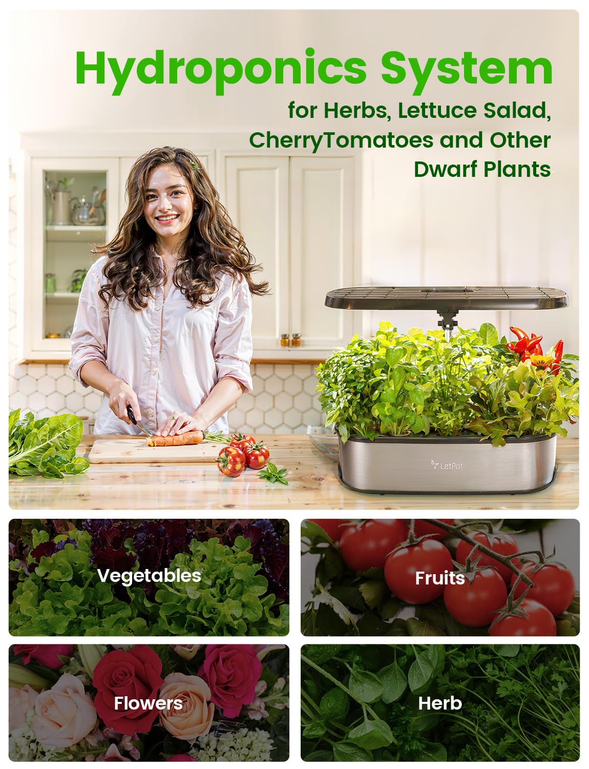 LetPot LPH-SE Hydroponics Growing System, 12 Pods Smart Herb Garden Kit Indoor, Indoor Garden, APP & WiFi Controlled