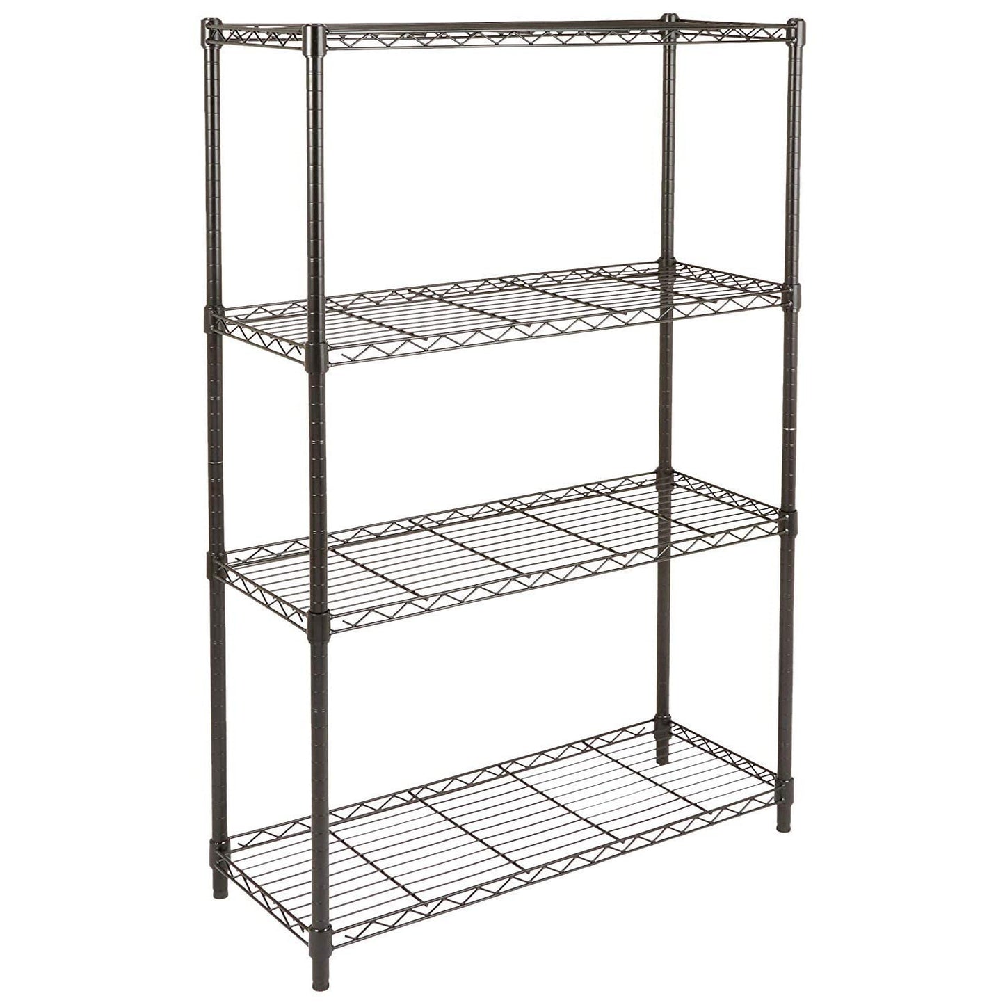 Amazon Basics 4-Shelf Adjustable Heavy Duty Steel Wire Rack Storage Shelving Organizer for Kitchen, Garage, 36" L x 14" W x 54" H, Black