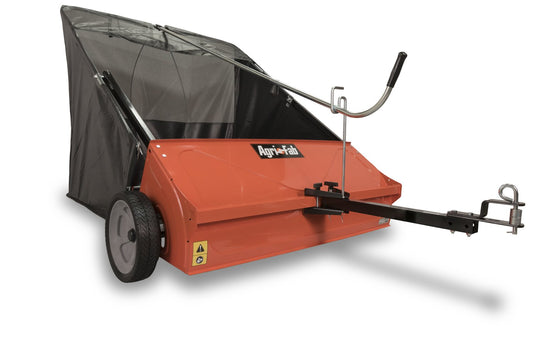 Agri-Fab 45-0492 44" Tow-Behind Lawn Sweeper, 25 cu. ft Hopper Bag Capacity; Leaf & Grass Catcher, with Adjustable Brush Height and Dump From Seat Handle