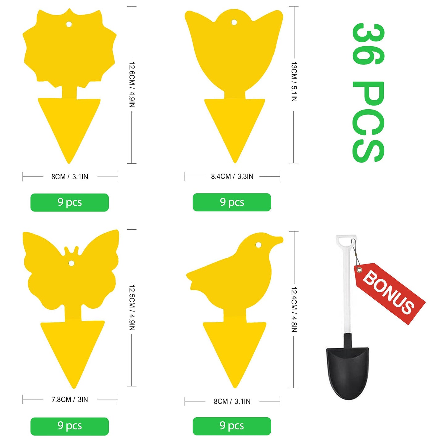 36 Pcs Classic Sticky Traps for Fungus Gnat (Plants), Fruit Fly, Whitefly, and Fly, Yellow Sticky Insect Catcher Traps for Indoor/Outdoor