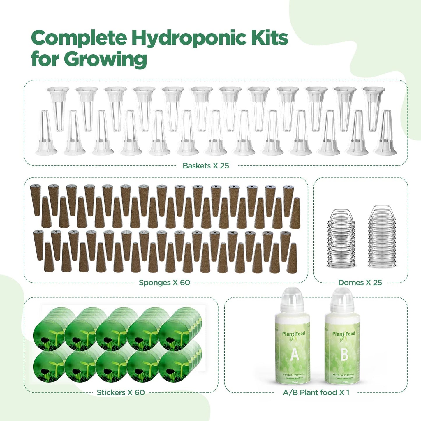 LetPot 172 Pcs Seed Pod Kits, Hydroponics Growing Sponges