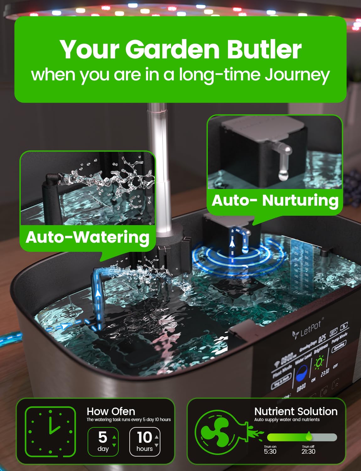 LetPot LPH-Max Hydroponics Growing System Kit, 21 Pods APP & WiFi Automatic Controlled Smart Indoor Garden
