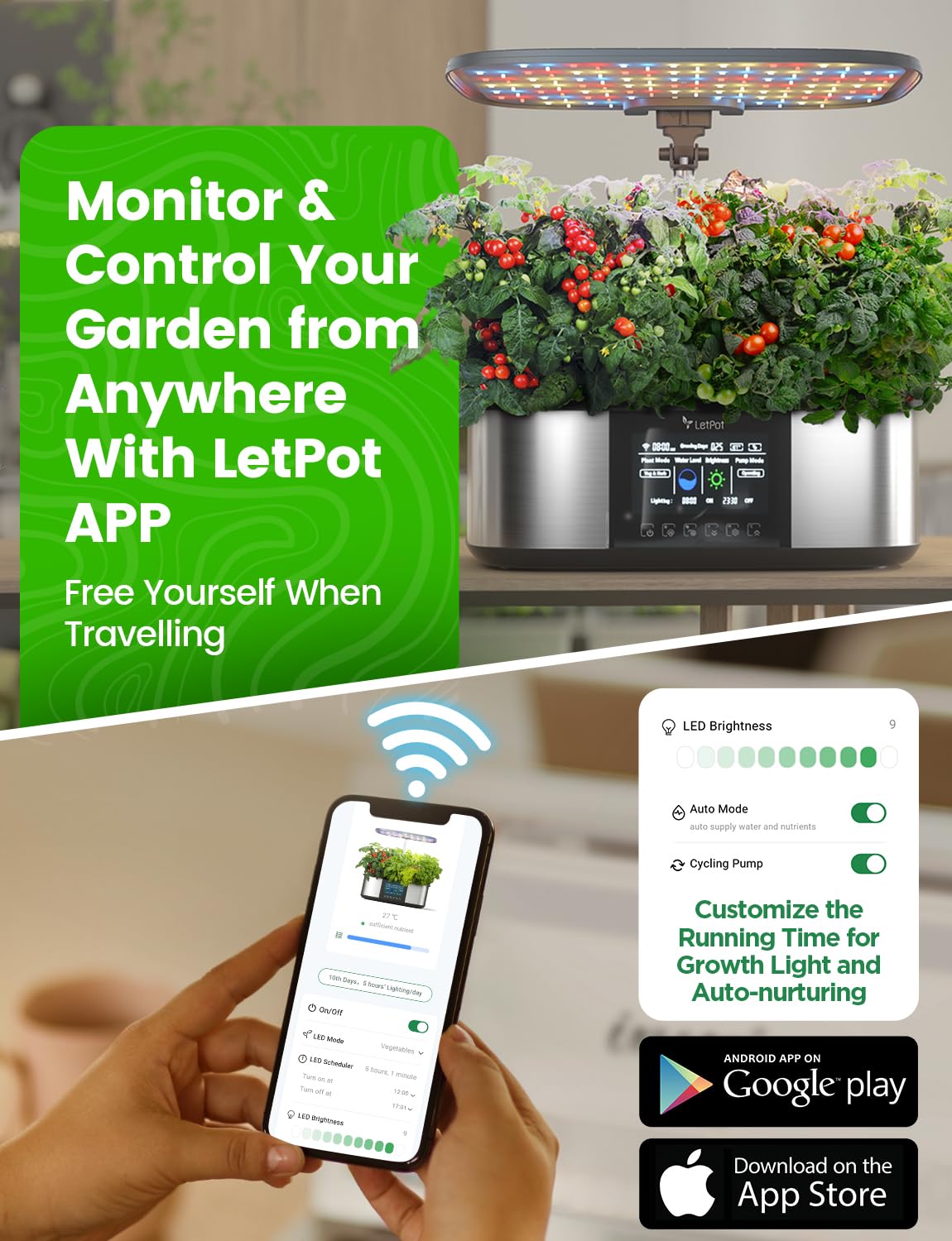LetPot LPH-Max Hydroponics Growing System Kit, 21 Pods APP & WiFi Automatic Controlled Smart Indoor Garden