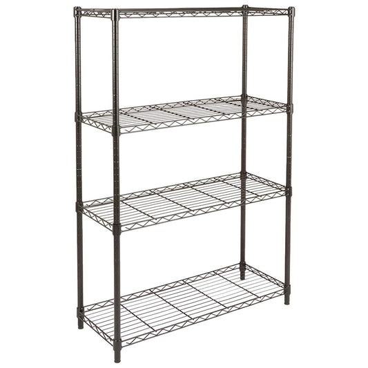 Amazon Basics 4-Shelf Adjustable Heavy Duty Steel Wire Rack Storage Shelving Organizer for Kitchen, Garage, 36" L x 14" W x 54" H, Black