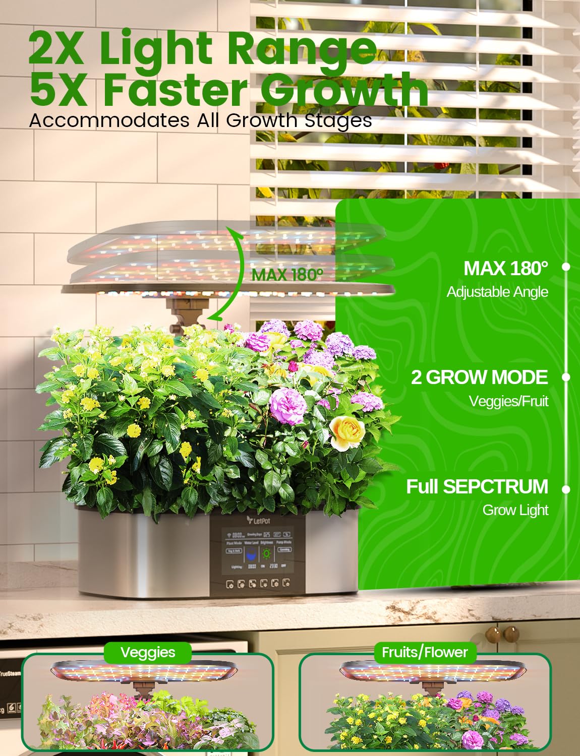 LetPot LPH-Max Hydroponics Growing System Kit, 21 Pods APP & WiFi Automatic Controlled Smart Indoor Garden