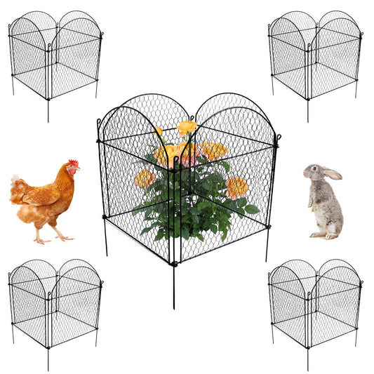 Afanecho 5 Packs Plant Protectors from Animals,14" H x 12" W Garden cloches for Plants from Animals Garden Plant Cage Protector - 0.6"x0.9" mesh Wire Plant Covers from Animals to Keep Animals Out