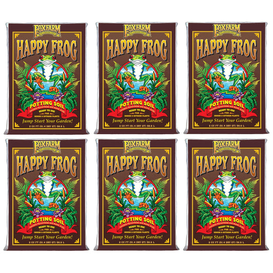 FoxFarm Happy Frog Potting Soil, 2cu ft (Pack of 6) - for Indoor/Outdoor Container Plants