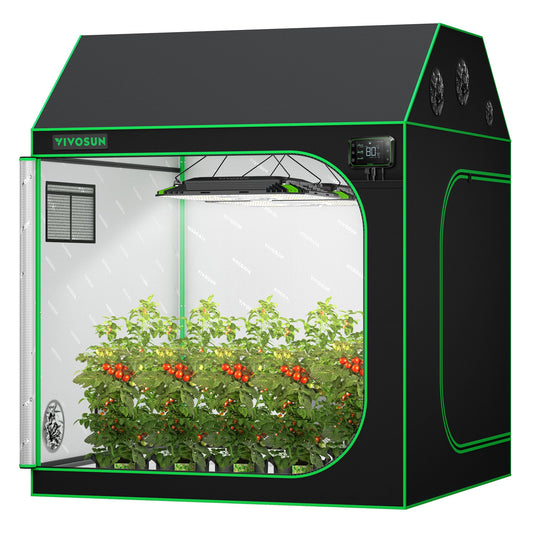 VIVOSUN R556 5x5 Grow Tent, 60"x60"x72" Roof Cube Tent with Observation Window and Floor Tray for Hydroponics Indoor Plant for VSF6450